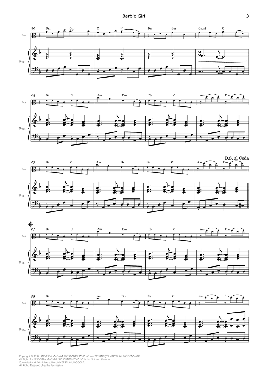 Barbie Girl Viola scores gallery preview page 5