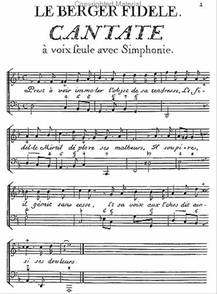 French cantatas for solo voice with symphonie - 1729