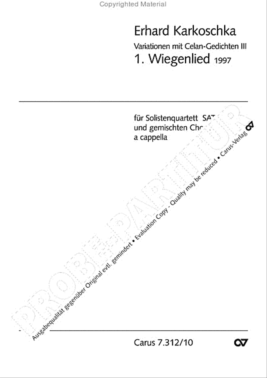 Variationen mit Celan-Gedichten III 4-Part scores gallery preview page 2