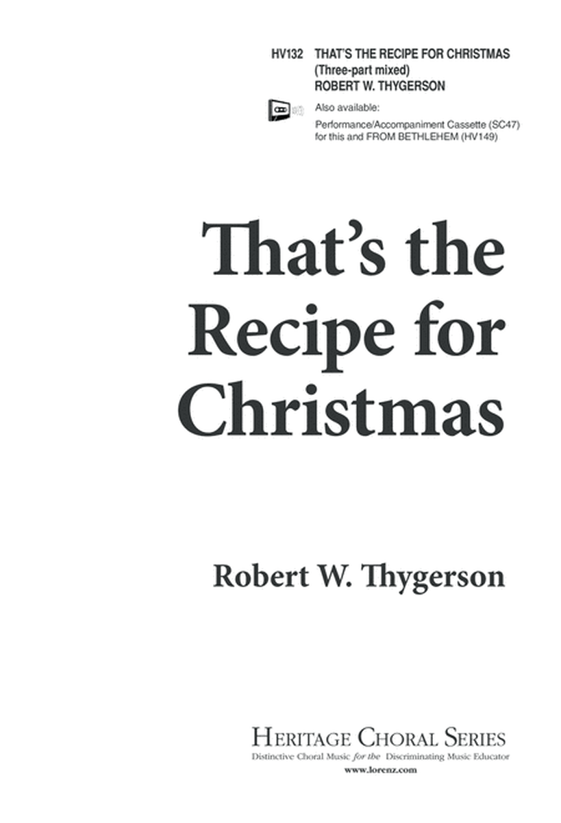That's the Recipe For Christmas