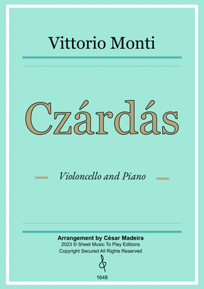 Book cover for Czardas - Cello and Piano (Full Score)