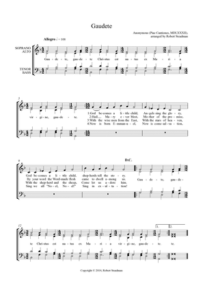 Gaudete (arranged for SATB choir)