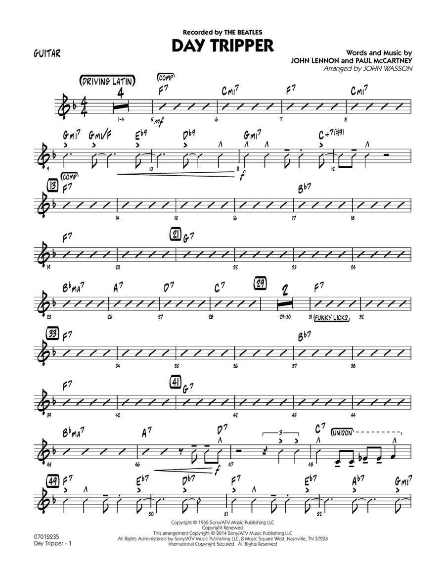 Day Tripper - Guitar Day Tripper - Guitar Jazz Ensemble scores gallery preview page 1