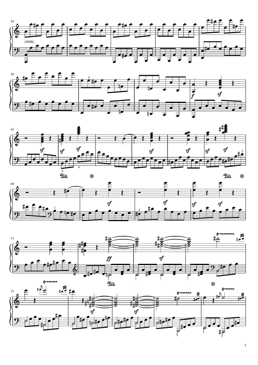 Beethoven - Violin Sonata No.9 A Major, Op.47 'Kreutzer' - Mov 1. Adagio - for Piano Solo Original Piano Solo scores gallery preview page 3