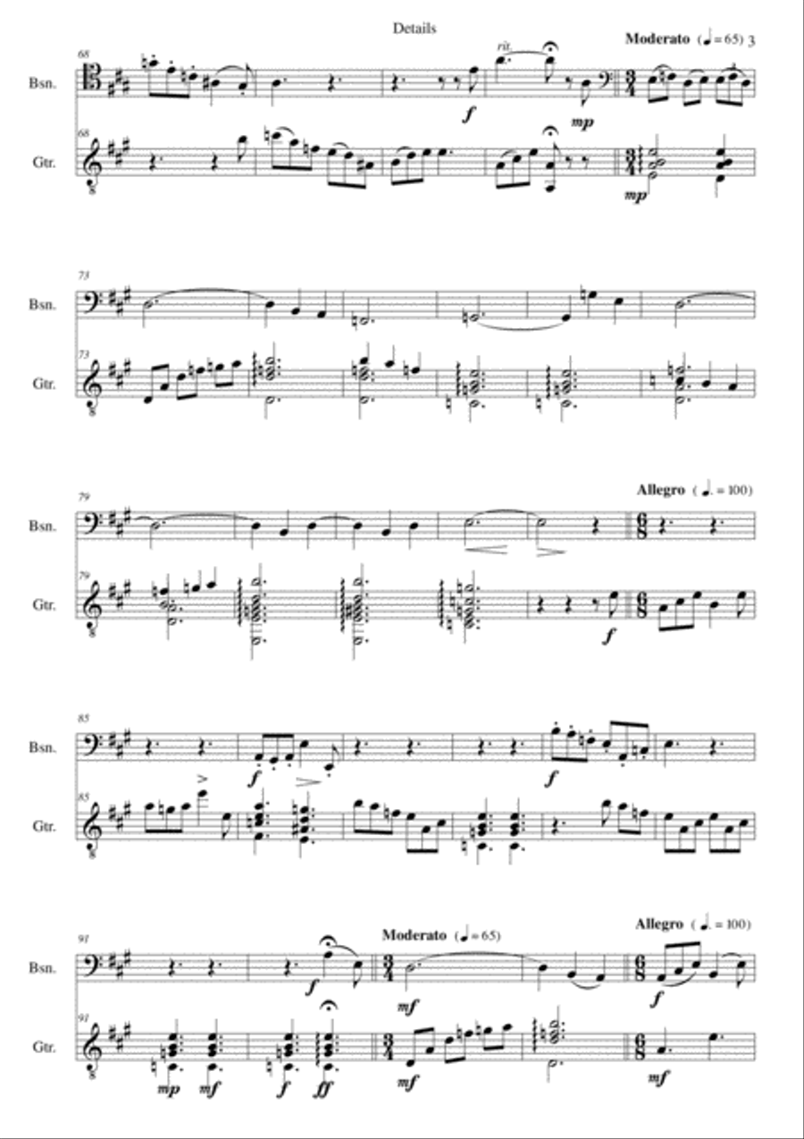 Details for bassoon and guitar Bassoon scores gallery preview page 3