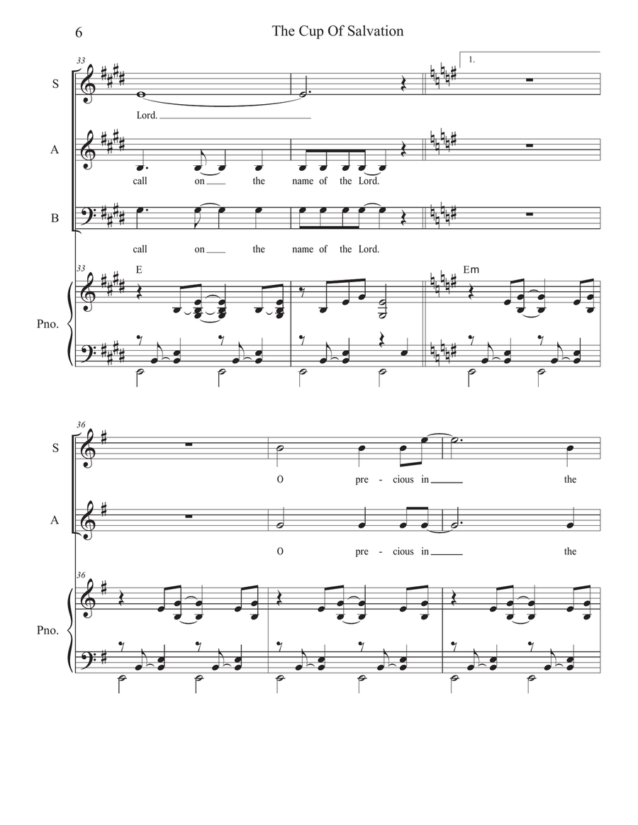 The Cup Of Salvation (Vocal Trio - (SAB) 3-Part scores gallery preview page 6