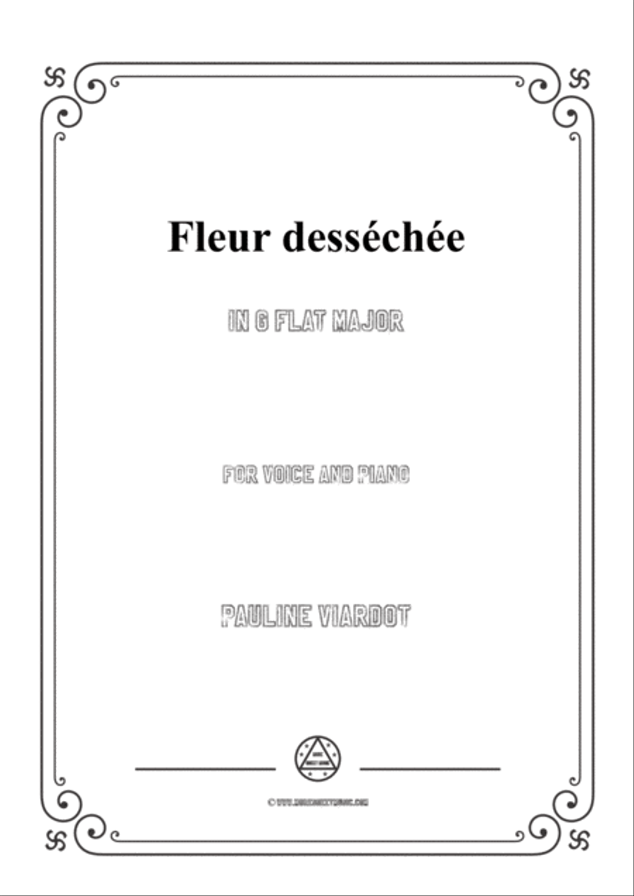 Book cover for Viardot-Fleur desséchée in G flat Major,for Voice and Piano