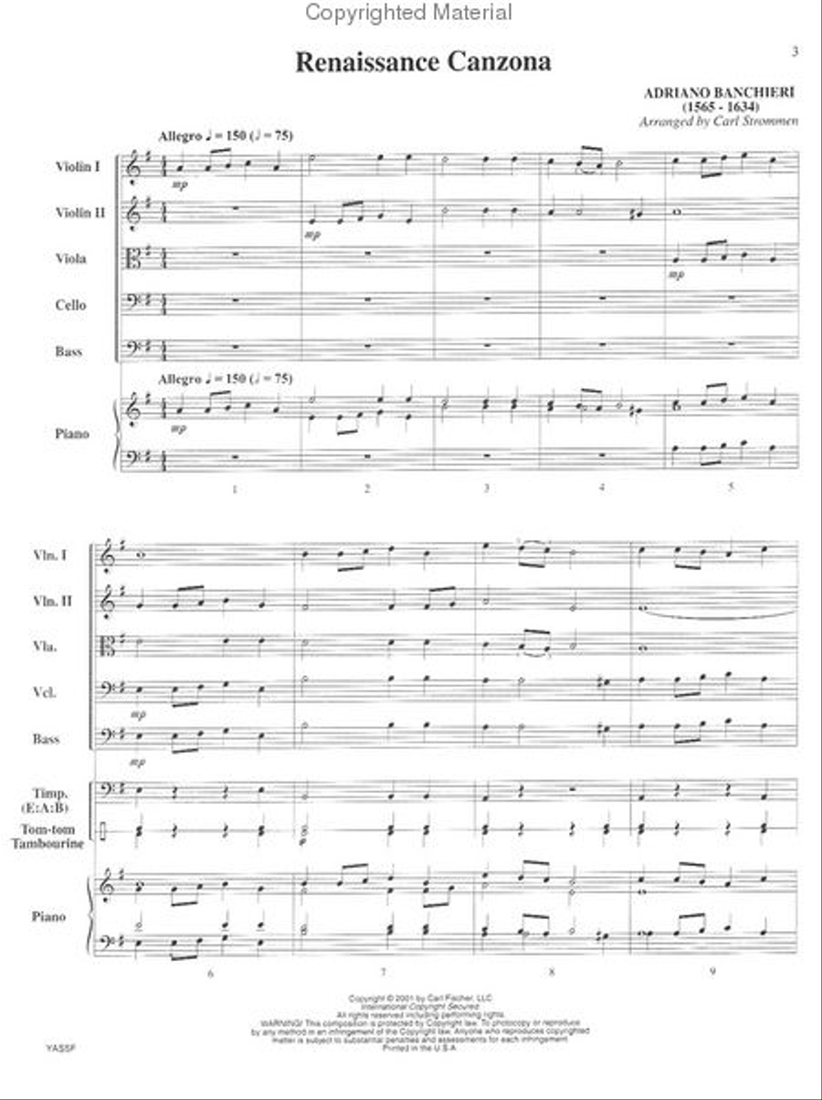 Renaissance Canzona String Orchestra scores gallery preview page 2