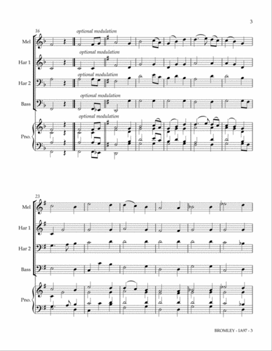 BROMLEY (O Trinity Of Blessed Light) Small Ensemble scores gallery preview page 6