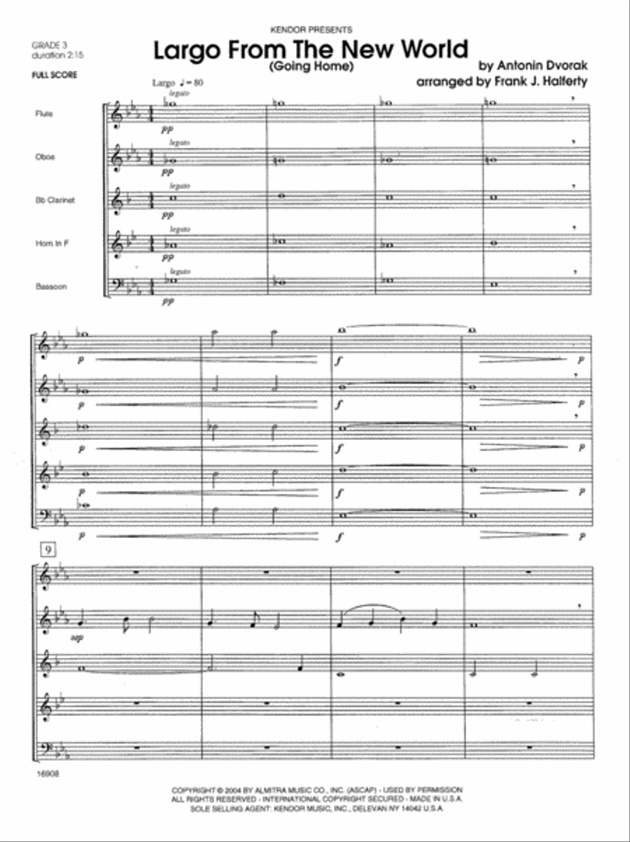 Largo From The New World (Going Home) Woodwind Quintet scores gallery preview page 2
