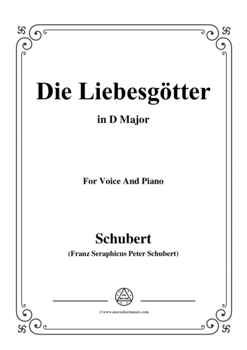 Schubert-Die Liebesgötter,in D Major,for Voice and Piano image number null