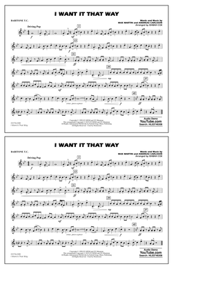 Book cover for I Want It That Way (arr. Ishbah Cox) - Baritone T.C.