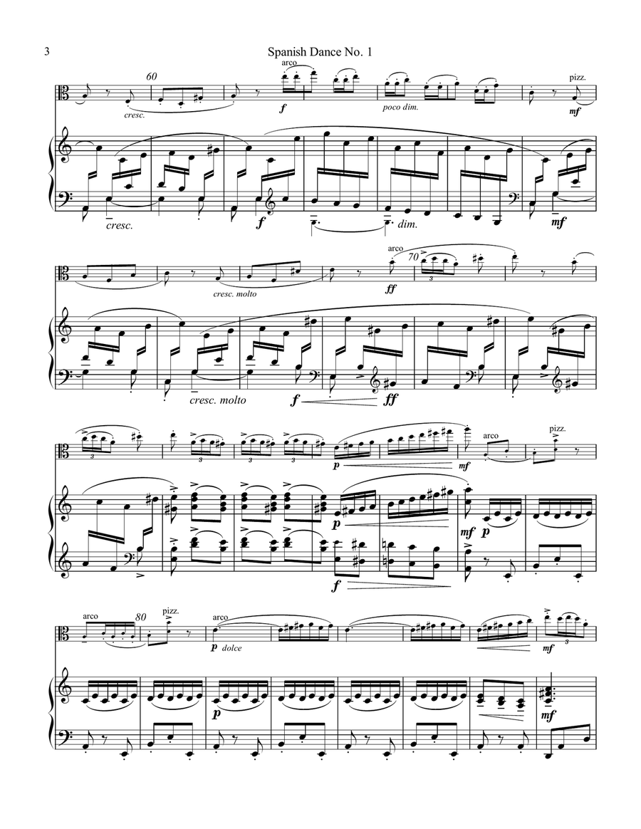 Spanish Dance No. 1, Danza from La vida breve for viola and piano Piano scores gallery preview page 4