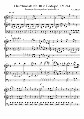 Wolfang Amadeus Mozart - Churchsonata No. 10 (F-Major)