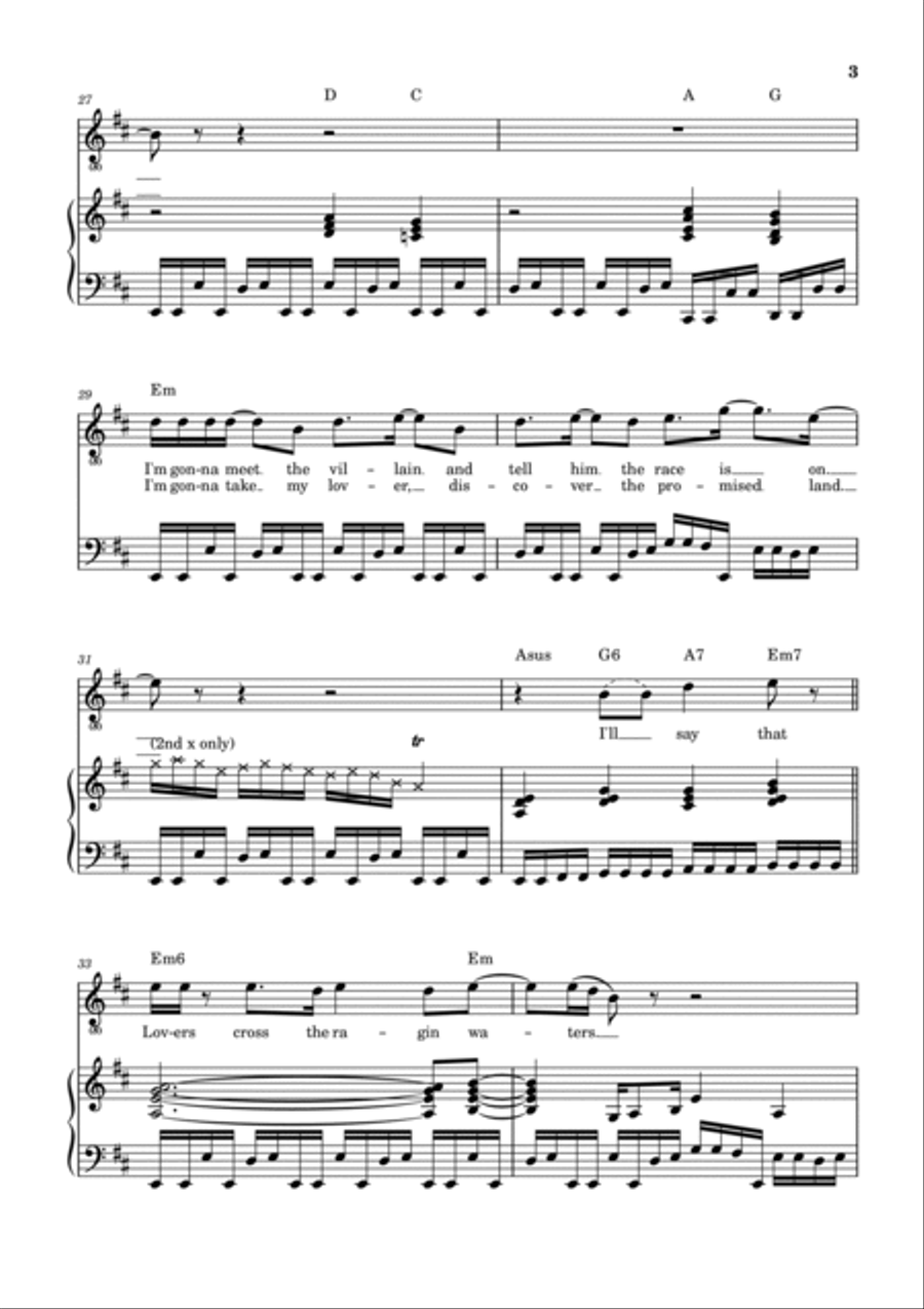 Raging Waters Piano, Vocal, Guitar scores gallery preview page 4