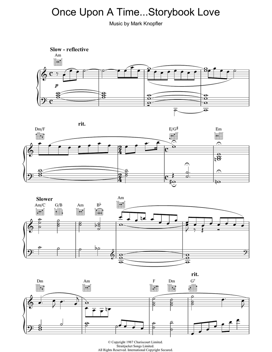 Once Upon A Time...Storybook Love (from The Princess Bride) Piano Solo scores gallery preview page 1
