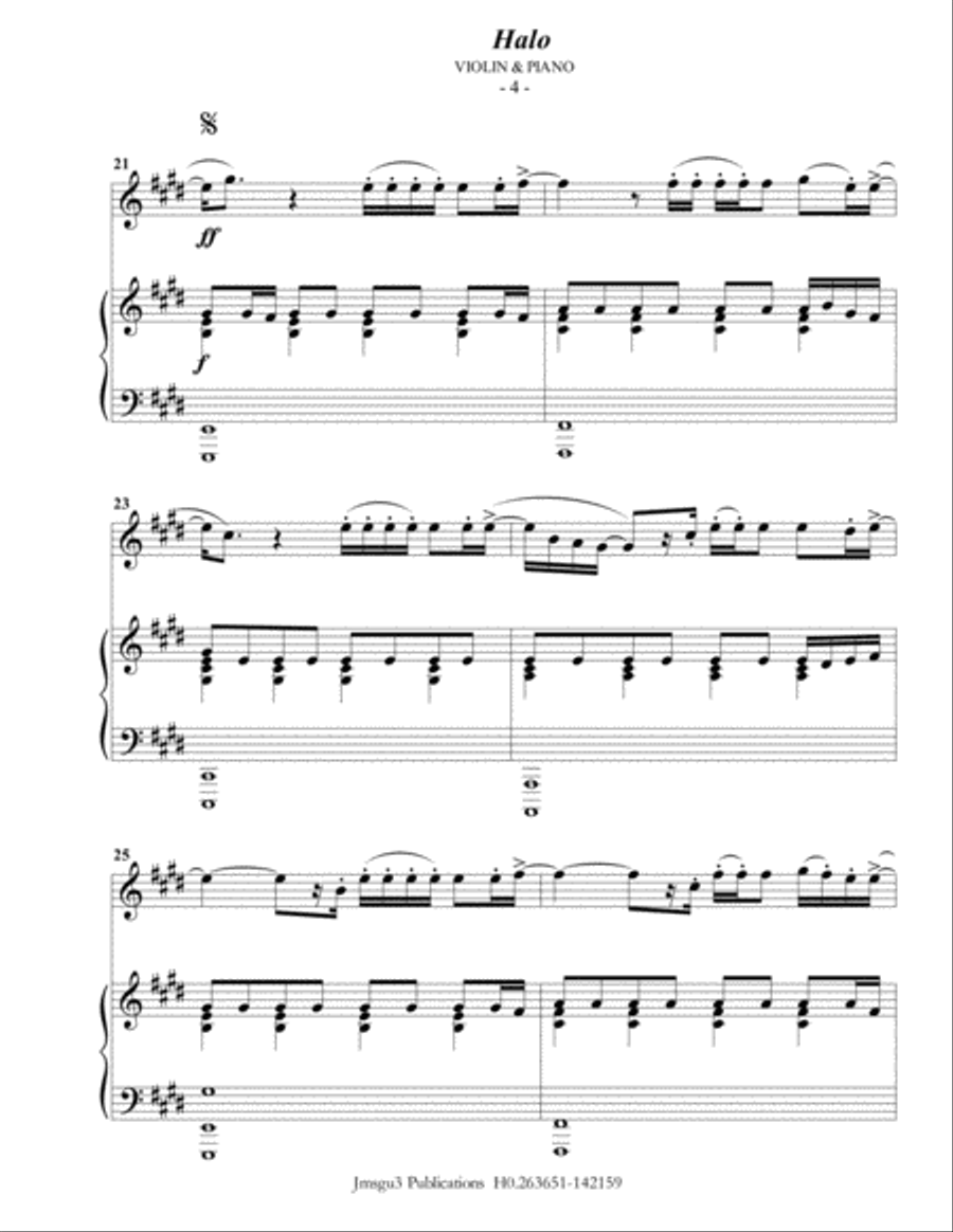 Halo Violin Solo scores gallery preview page 4