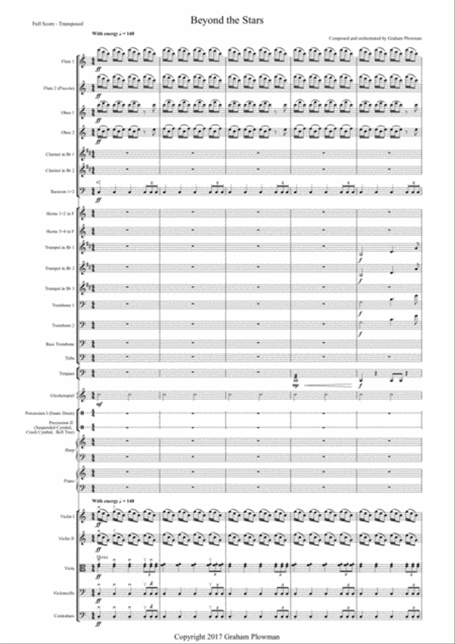 Beyond the Stars Full Score and Parts Full Orchestra scores gallery preview page 2