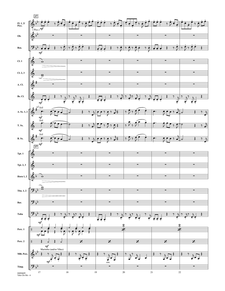 Take on Me - Conductor Score (Full Score) Concert Band scores gallery preview page 5