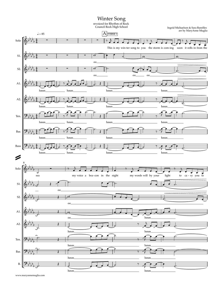 Winter Song Winter Song Divisi scores gallery preview page 1