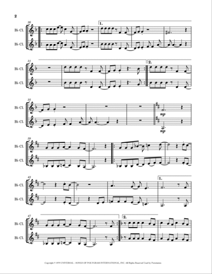 Even The Nights Are Better Clarinet Duet scores gallery preview page 2
