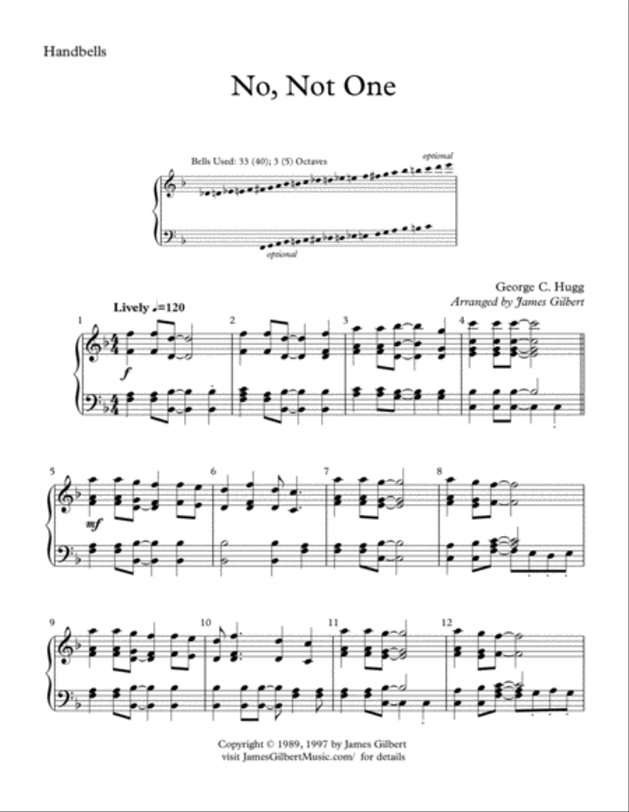 No, Not One No, Not One Handbell Choir scores gallery preview page 1