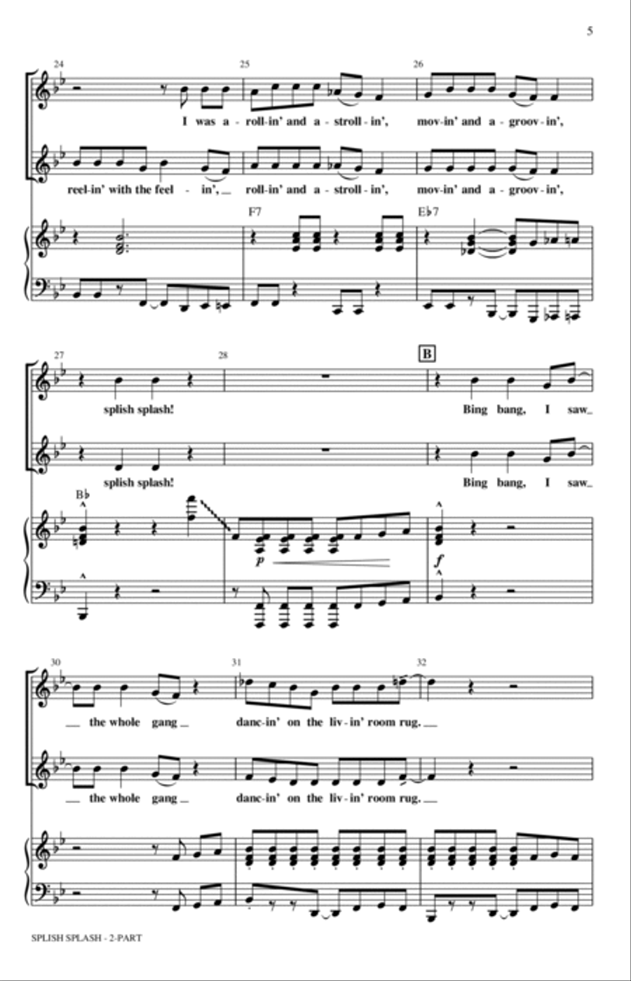 Splish Splash (arr. Kirby Shaw) 2-Part scores gallery preview page 4