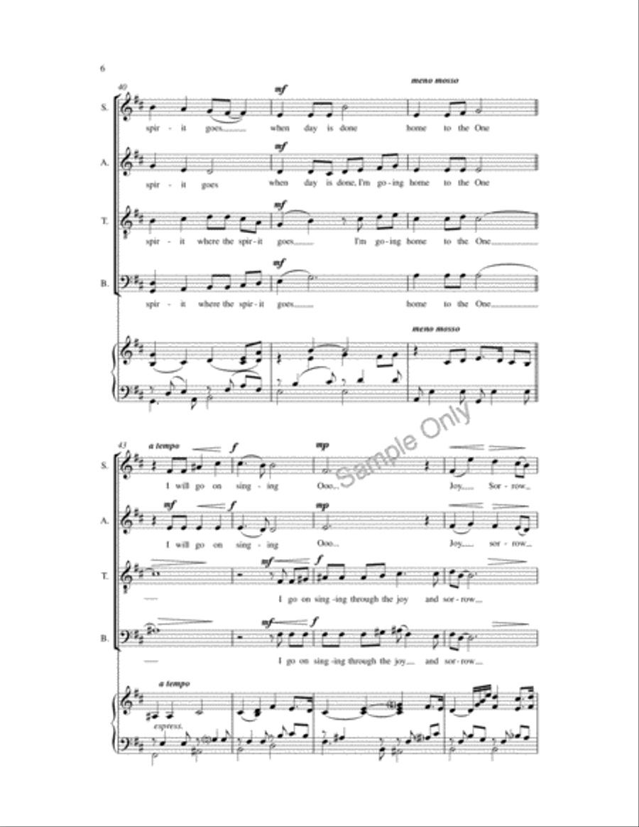 Who Knows Where The Seasons Go 4-Part scores gallery preview page 6