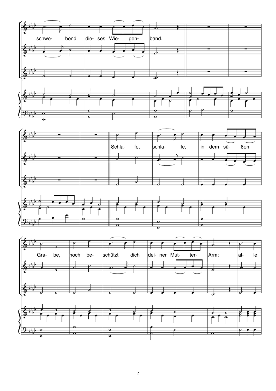 Schlafe, schlafe holder, süßer Knabe SSA scores gallery preview page 2
