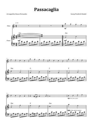 Passacaglia by Handel/Halvorsen - Oboe & Piano with Chord Notation