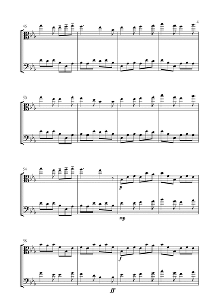 I Saw Three Ships for Viola and Violoncello (Cello) Duet in Eb Major. Intermediate. image number null