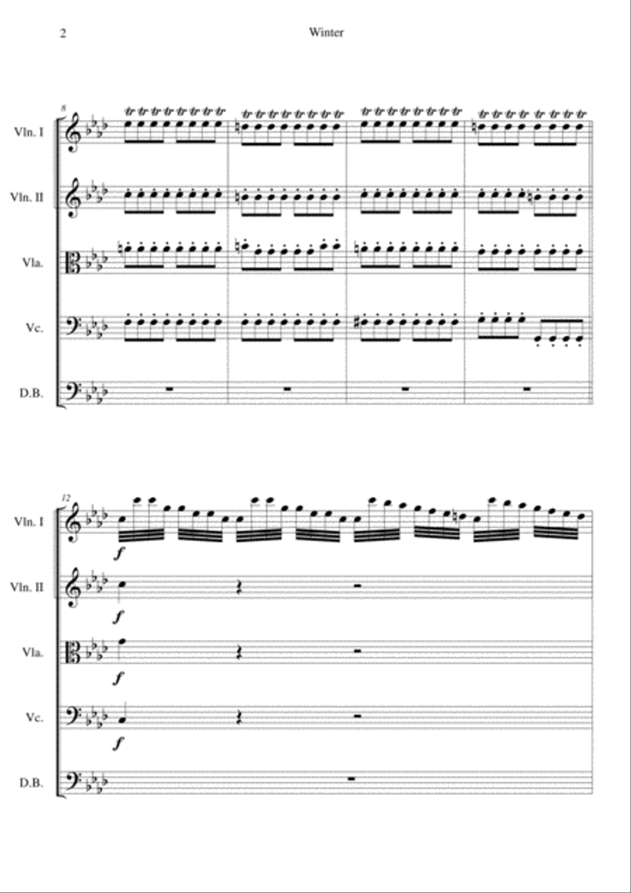 The Four Seasons - Winter 1st Movement Cello scores gallery preview page 2