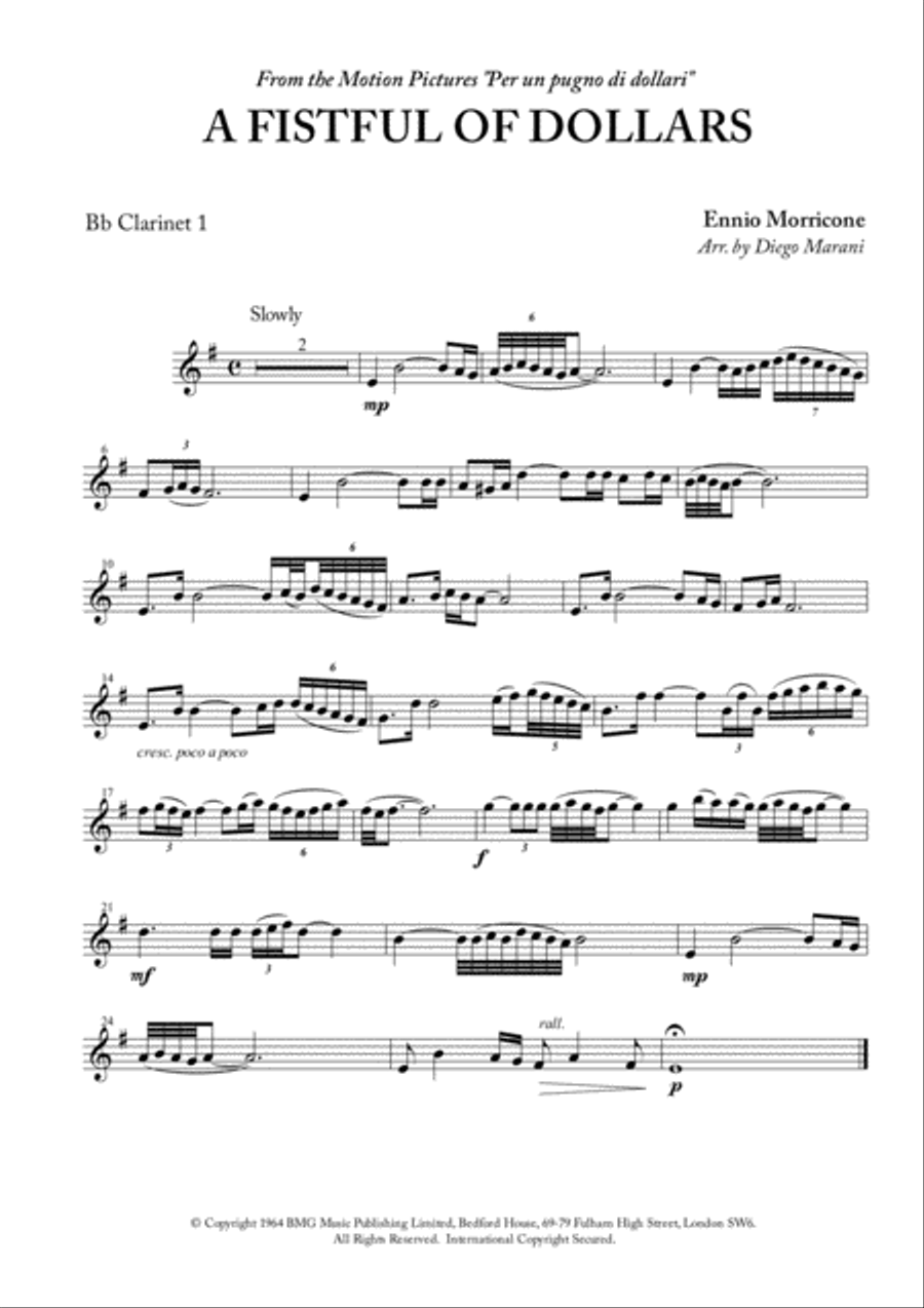 A Fistful Of Dollars Woodwind Quartet scores gallery preview page 1