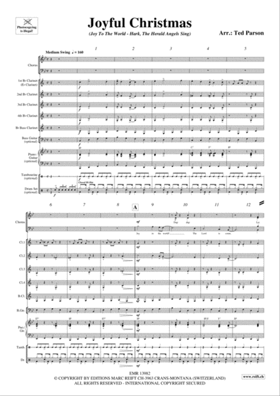 Joyful Christmas Clarinet Quintet scores gallery preview page 4