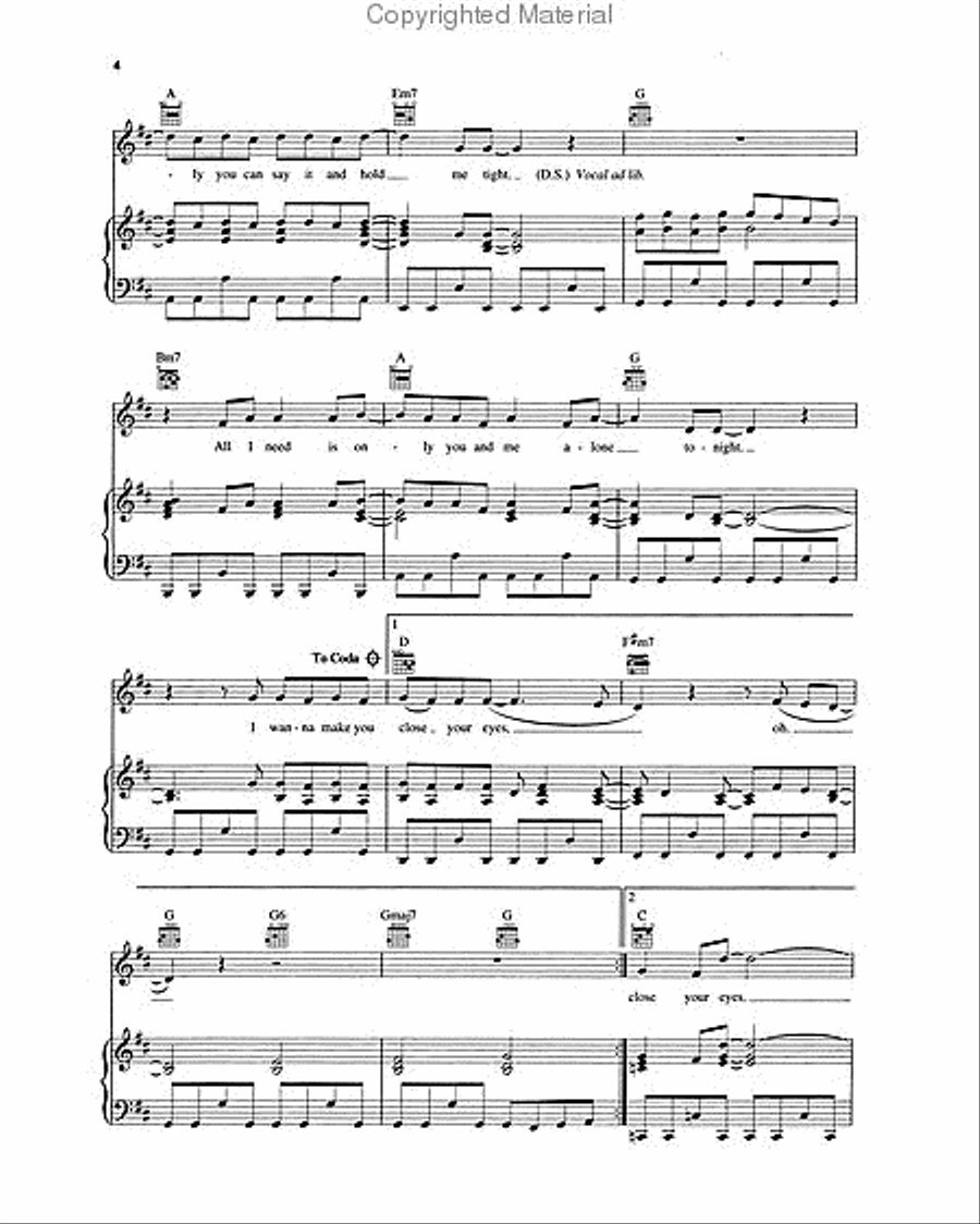 I Wanna Make You Close Your Eyes Piano, Vocal, Guitar scores gallery preview page 3