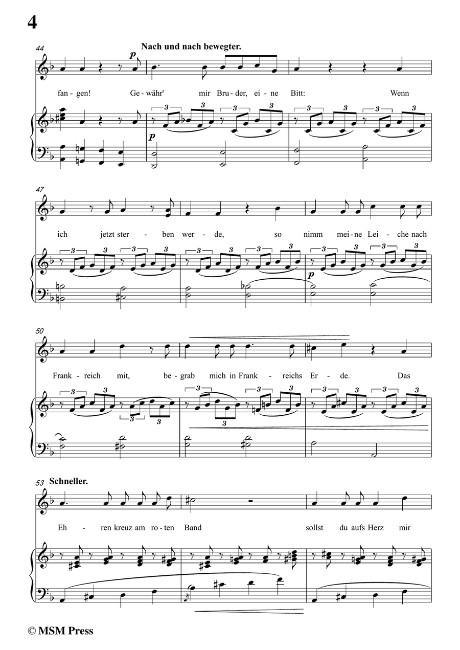 Schumann-Die beiden Grenadiere,in d minor,for Voice and Piano Piano, Vocal scores gallery preview page 6