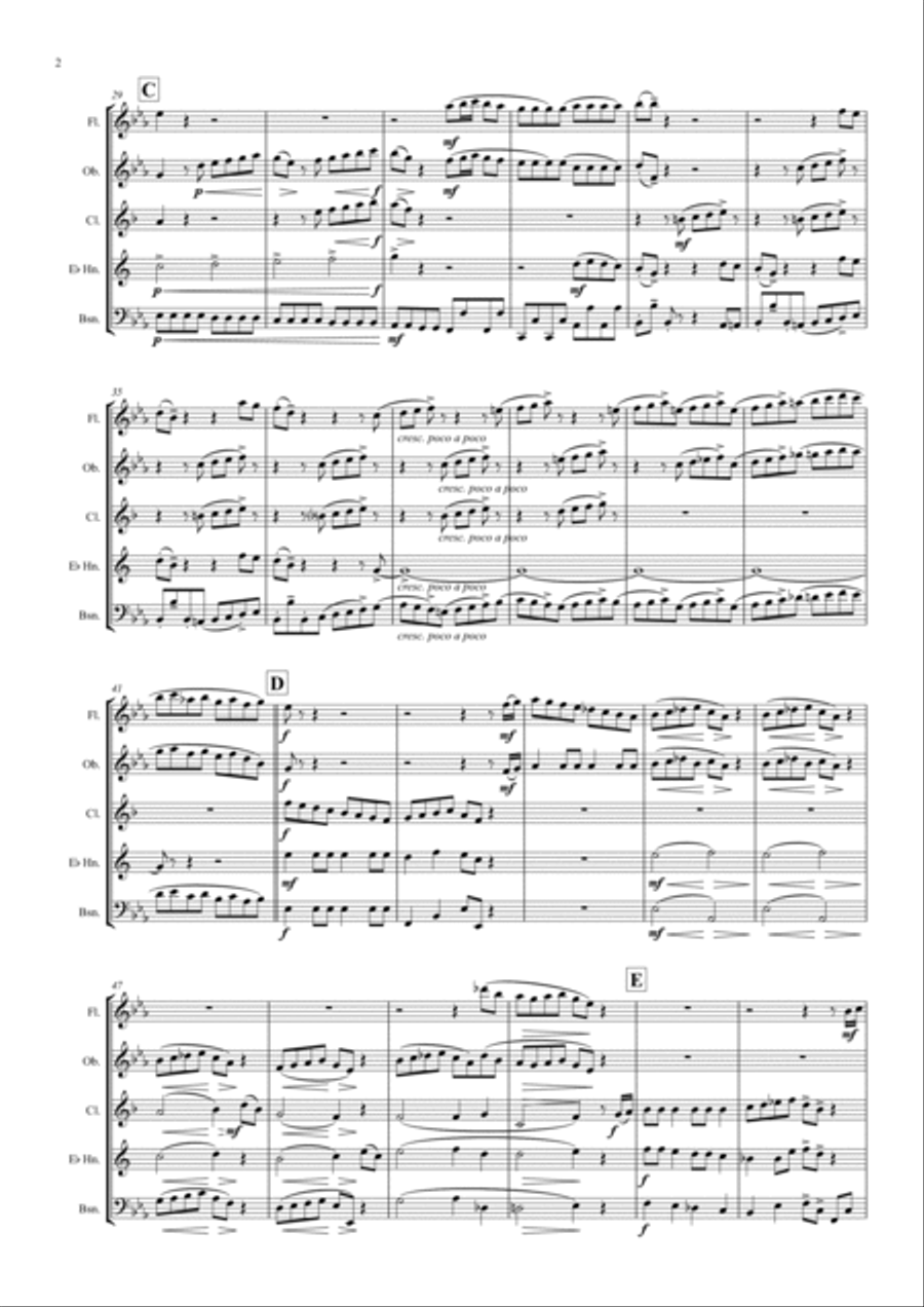 Divertimento No.1 in Eb major “Eine Kleine Tyne Musik” - wind quintet Woodwind Quintet scores gallery preview page 3
