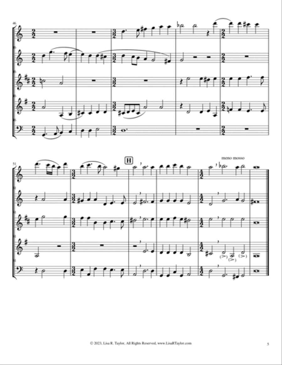 Diligam te Domine Woodwind Quintet scores gallery preview page 5