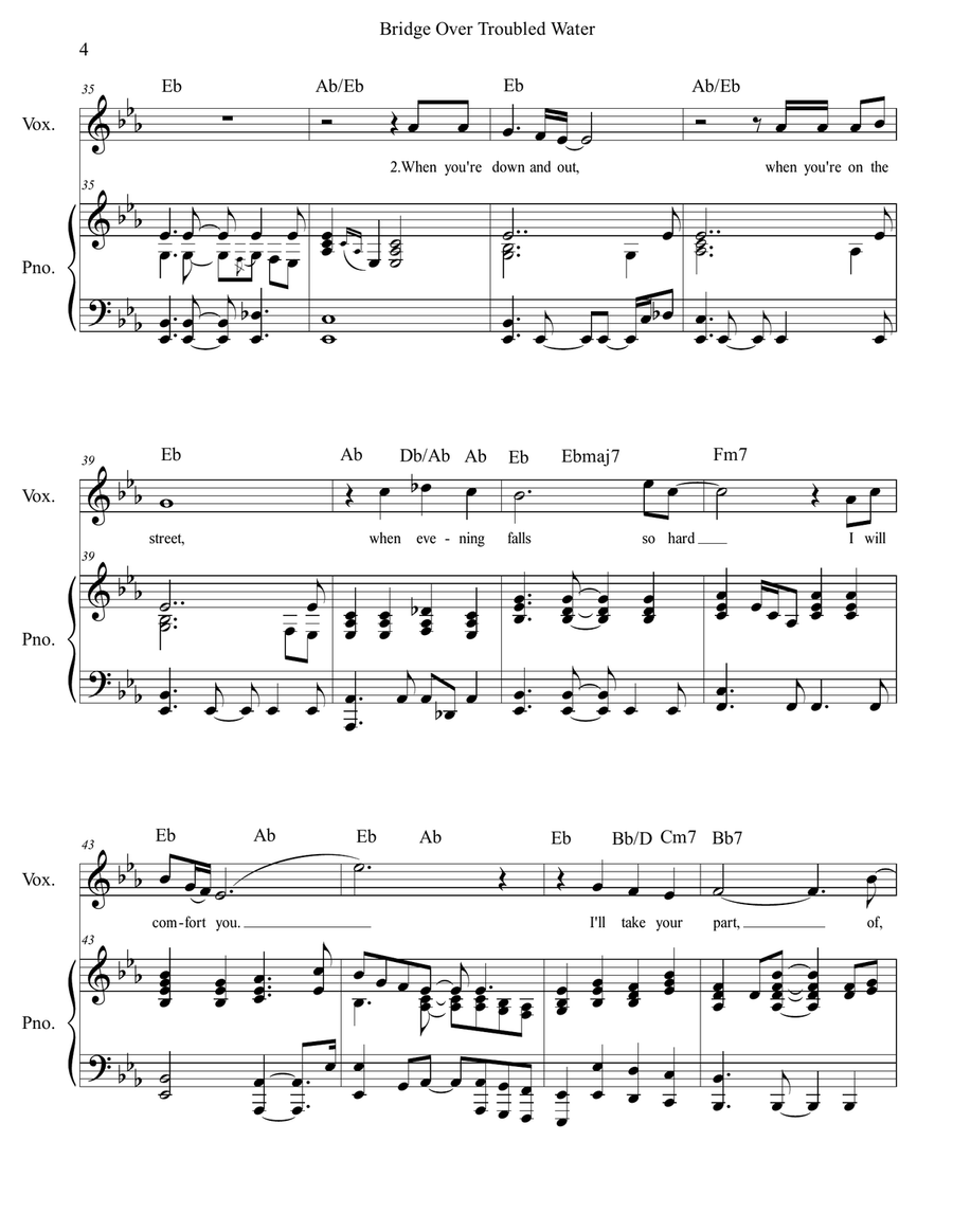 Bridge Over Troubled Water Voice scores gallery preview page 5