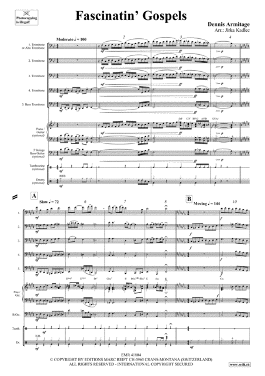 Fascinatin' Gospels Fascinatin' Gospels Trombone scores gallery preview page 3