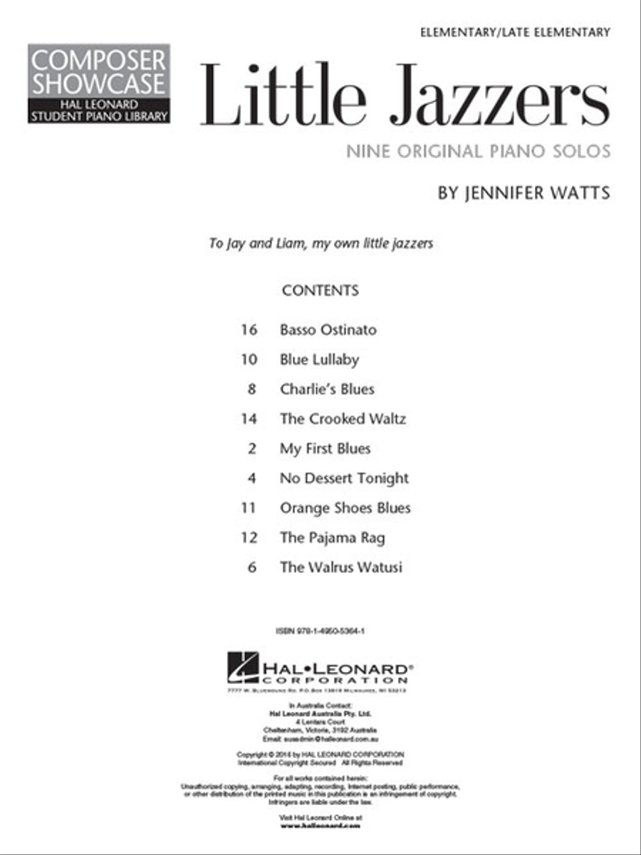 Little Jazzers - Nine Original Piano Solos Piano Method scores gallery preview page 2