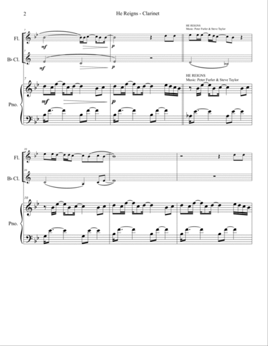 He Reigns Woodwind Duet scores gallery preview page 3