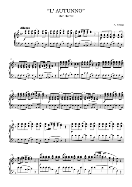 Antonio Vivaldi—The Four Seasons （complete）for  Piano solo