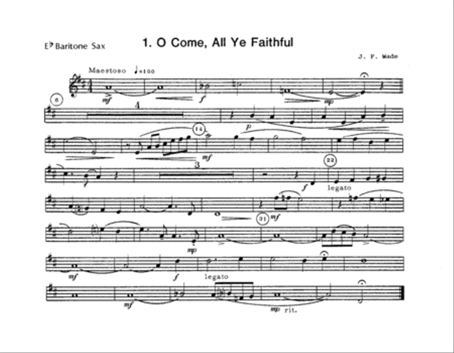 Christmas Carols For Sax Quartet - Eb Baritone Saxophone Saxophone Quartet scores gallery preview page 2