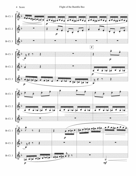 Flight of the Bumble Bee for Clarinet Trio image number null