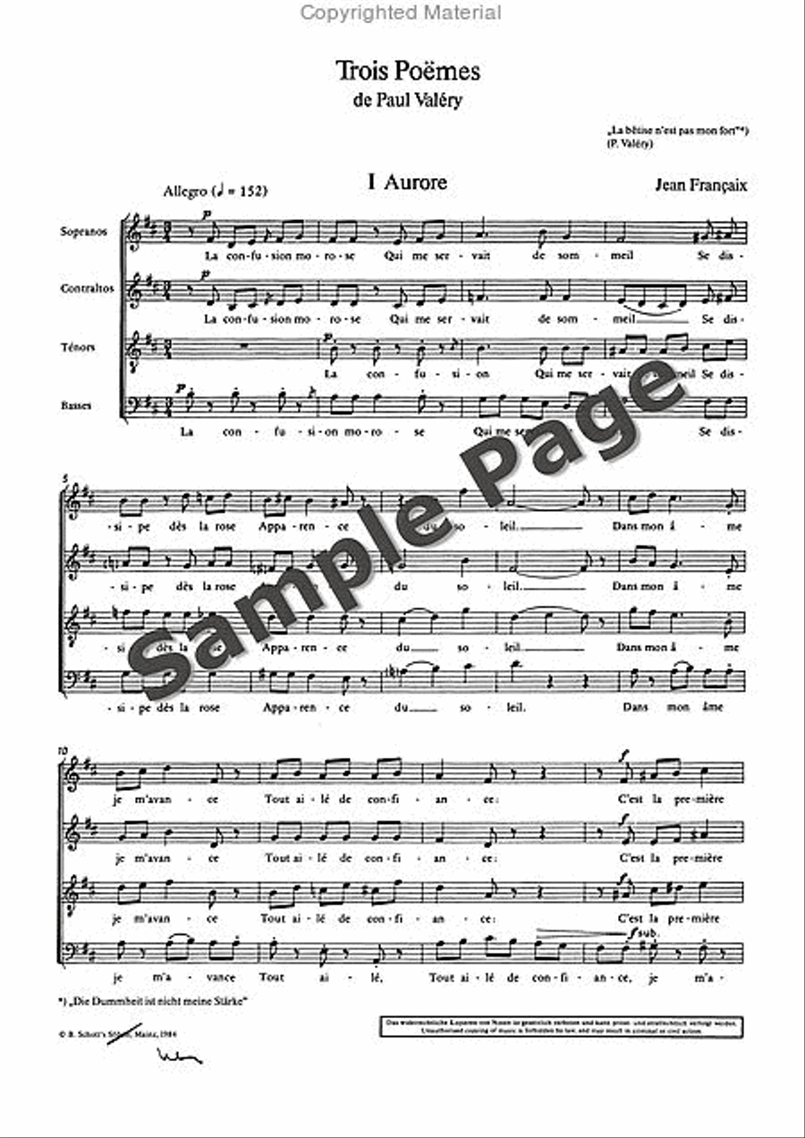 3 Poemes of Paul Valery SSAATTBB scores gallery preview page 8