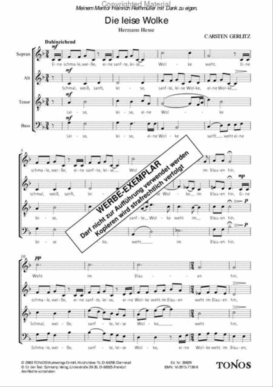 Die leise Wolke Die leise Wolke 4-Part scores gallery preview page 2