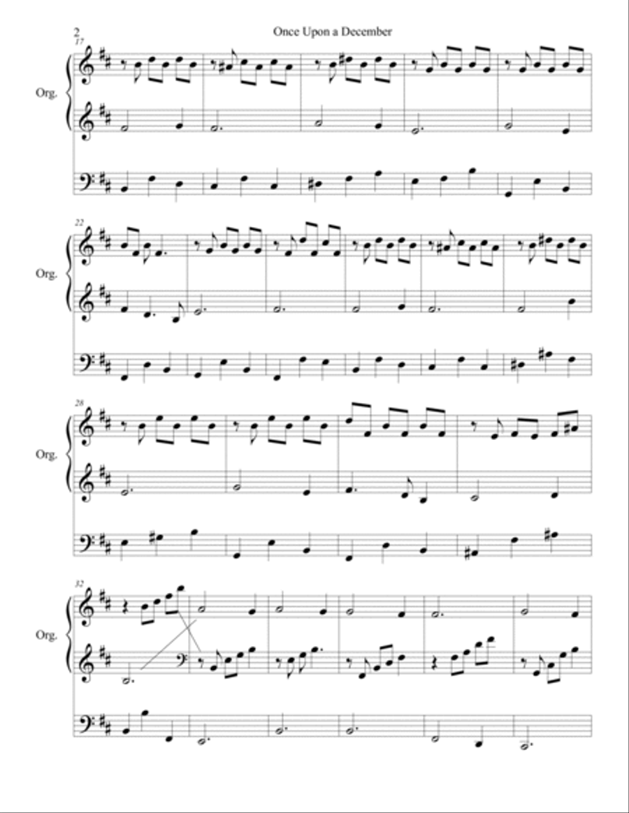 Once Upon A December Organ Solo scores gallery preview page 2