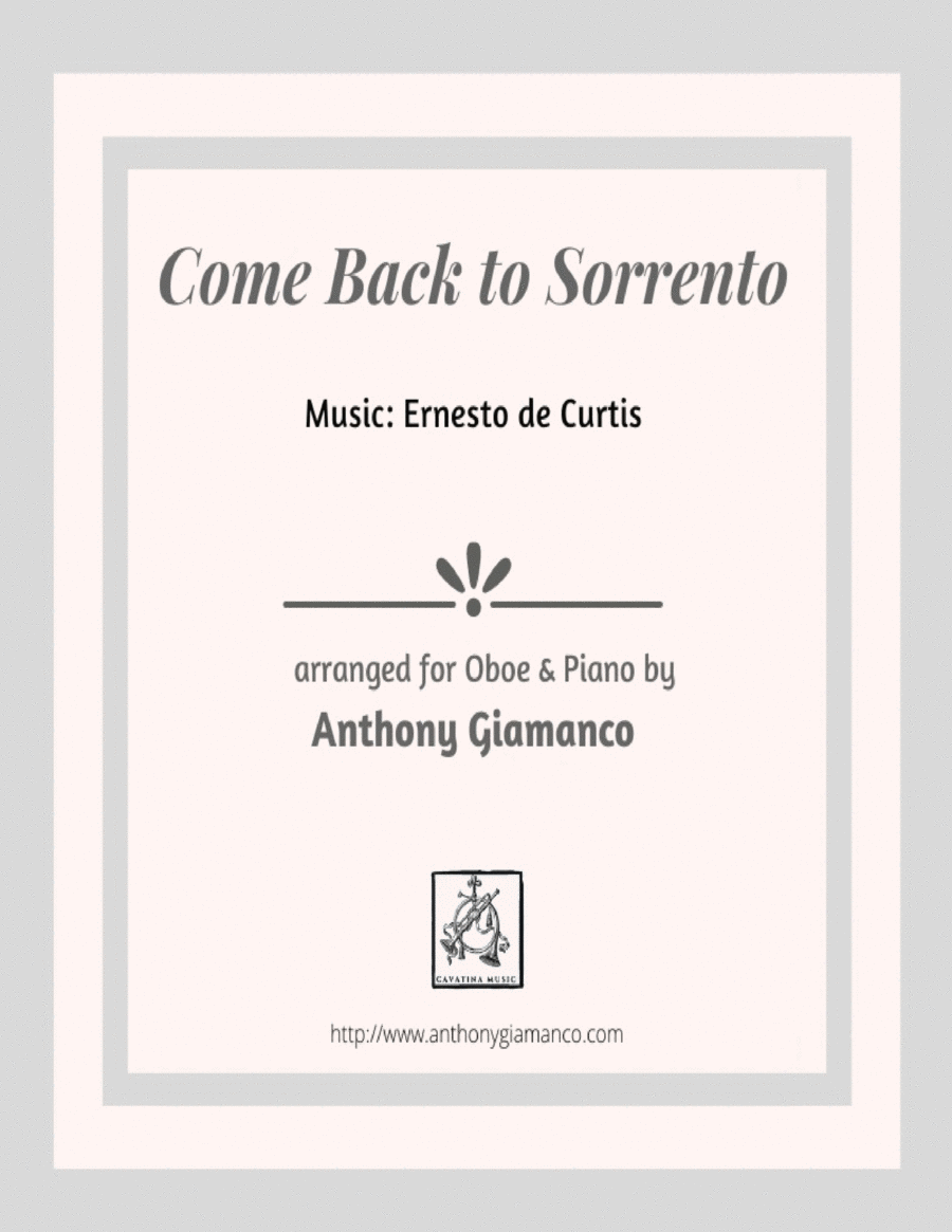 COME BACK TO SORRENTO - oboe and piano image number null