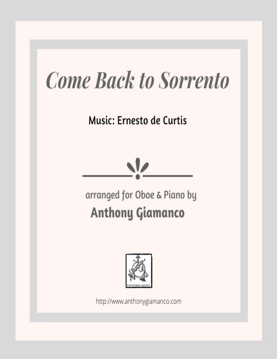 COME BACK TO SORRENTO - oboe and piano Piano scores gallery preview page 1